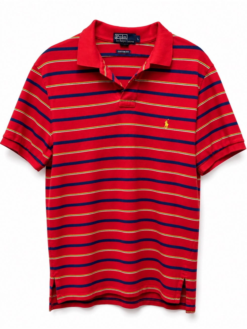 Vintage 90s Polo by Ralph Lauren Red Striped Cotton Polo Shirt